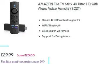 Amazon Fire TV Stick 4K Ultra HD With Alexa Voice Remote (2021)