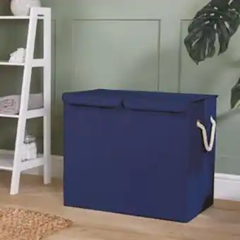 Home Bargains Home collections: double foldable laundry bin - navy offer