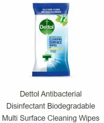 Sainsbury's Dettol Antibacterial Disinfectant Biodegradable Multi Surface Cleaning Wipes offer