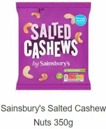 Sainsbury's Sainsbury's Salted Cashew Nuts 350g offer
