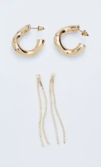 Stradivarius Set of 2 hoop and cascading earrings offer