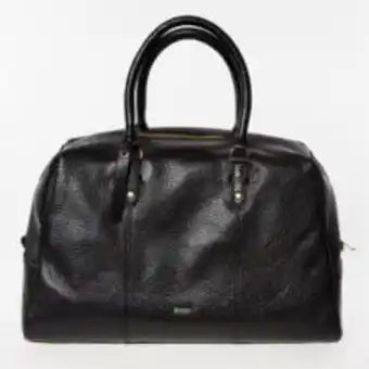TK Maxx Black leather weekender bag offer