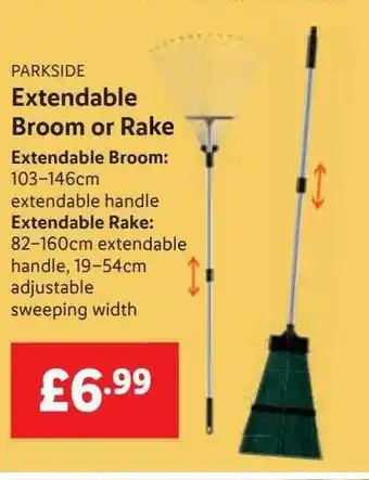 Lidl Parkside extendable broom or rake offer