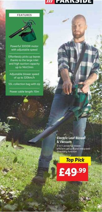 Lidl Electric leaf blower & vacuum offer