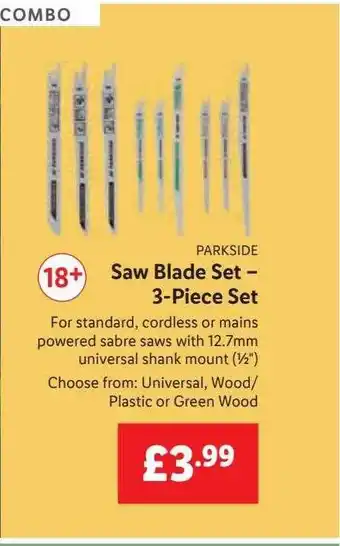Lidl Saw blade set 3piece set offer