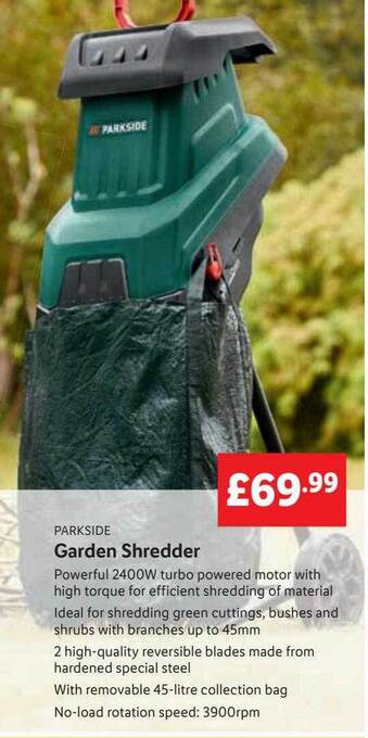 Lidl Parkside garden shredder offer