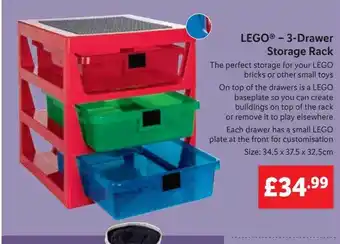 Lidl Lego 3drawer storage rack offer
