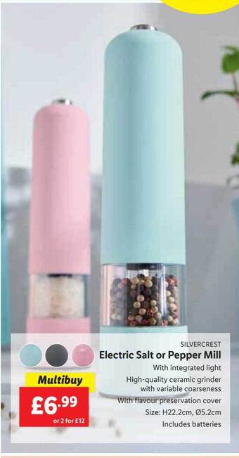 Lidl Silvercrest electric salt or pepper mill offer