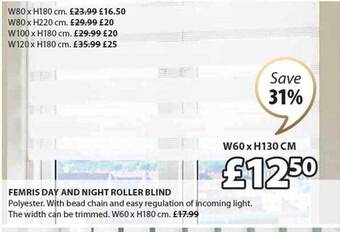 JYSK Femris day and night roller blind offer