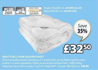 JYSK Brattfjell four season duvet offer