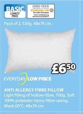 JYSK Anti allergy fibre pillow offer