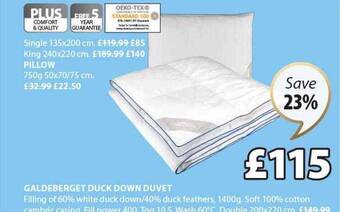 JYSK Galdeberget duck down duvet offer