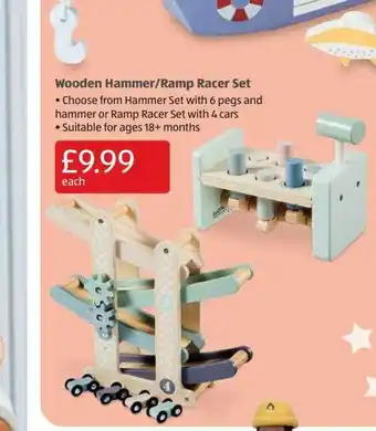 Aldi Wooden hammer-ramp racer set offer