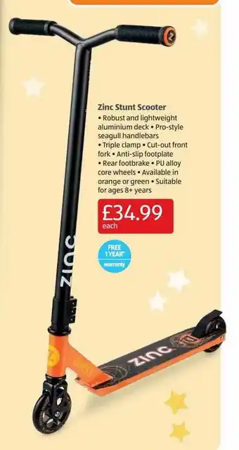 Aldi Zinc stunt scooter offer