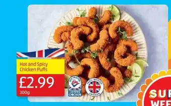 Aldi Hot and spicy chicken puffs offer