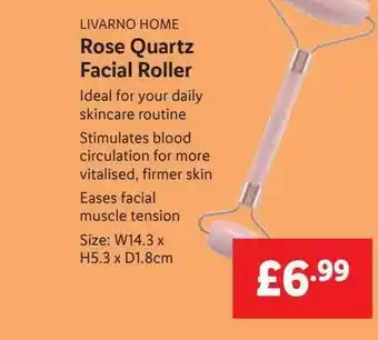 Lidl Livarno home rose quartz facial roller offer