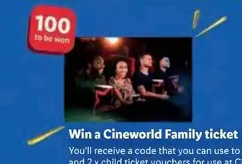 Lidl Win a cineworld family ticket offer