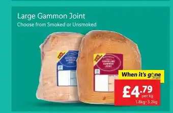 Lidl Large gammon joint offer