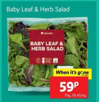Lidl Baby leaf & herb salad offer