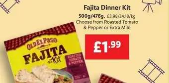 Lidl Fajita dinner kit offer