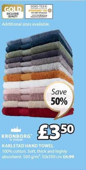JYSK Kronborg karlstad hand towel offer