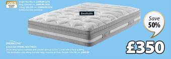 JYSK Dreamzone gold s30 spring mattress offer