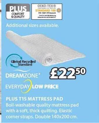 JYSK Dreamzone plus t15 mattress pad offer