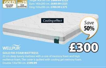 JYSK Wellpur gold f85 foam mattress offer