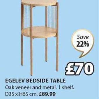 JYSK Egelev bedside table offer