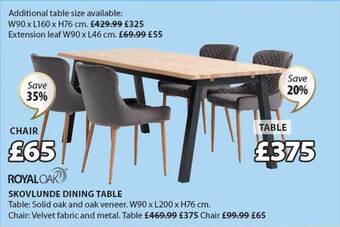 JYSK Skovlunde dining table offer