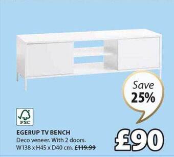 JYSK Egerup tv bench offer