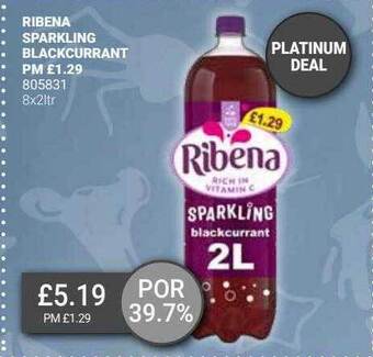 Bestway Ribena sparkling blackcurrant offer