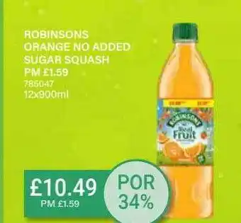Bestway Robinsons orange no added sugar squash offer