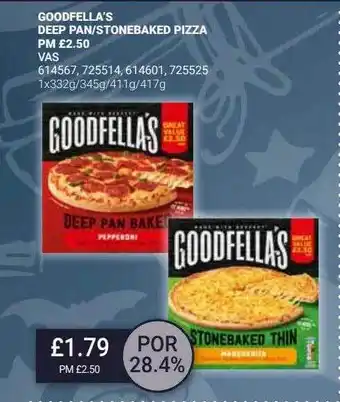 Bestway Goodfella's deep pan-stonebaked pizza offer