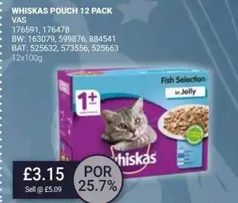 Bestway Whiskas pouch 12 pack offer