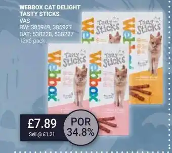 Bestway Webbox cat delight tasty sticks offer