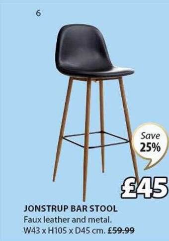 JYSK Jonstrup bar stool offer