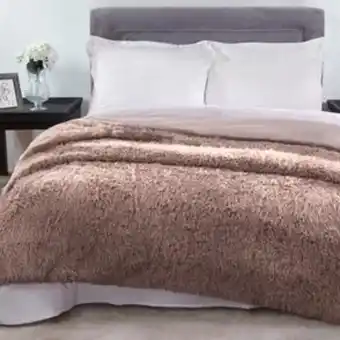 Home Bargains Sleepdown luxury long pile faux fur throw: mink offer