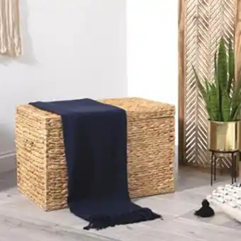 Home Bargains Home collections: cotton throw - navy blue offer