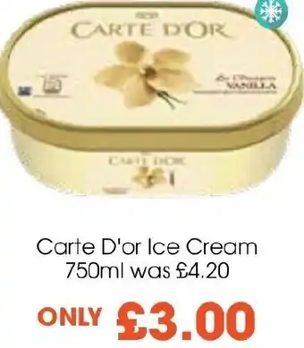 Centra Carte D'or Ice Cream 750ml offer