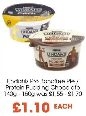 Centra Lindahls Pro Banoffee Pie/ Protein Pudding Chocolate 140g-150g offer