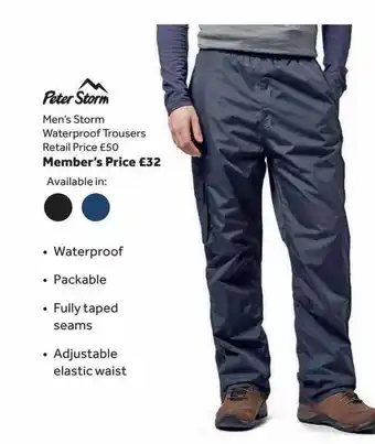 GO Outdoors Peter storm men's storm waterproof trousers offer