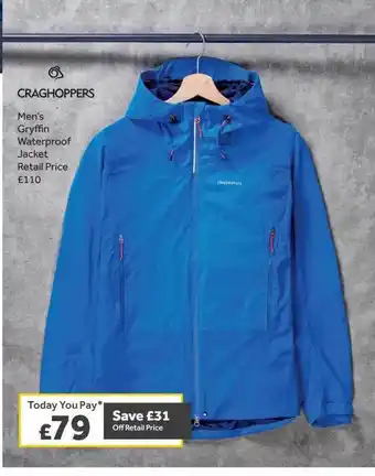 GO Outdoors Craghoppers men's gryffin waterproof jacket offer