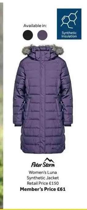 GO Outdoors Peter storm women's luna synthetic jacket offer