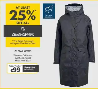 GO Outdoors Craghoppers women's caithness synthetic jacket offer