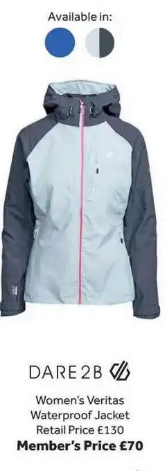 GO Outdoors Dare 2b women's veritas waterproof jacket offer