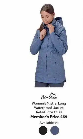 GO Outdoors Peter storm women's mistral long waterproof jacket offer