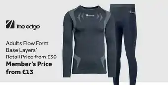 GO Outdoors The edge adults flow form base layers offer