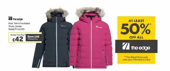 GO Outdoors The edge kids serre insulated snow jacket offer