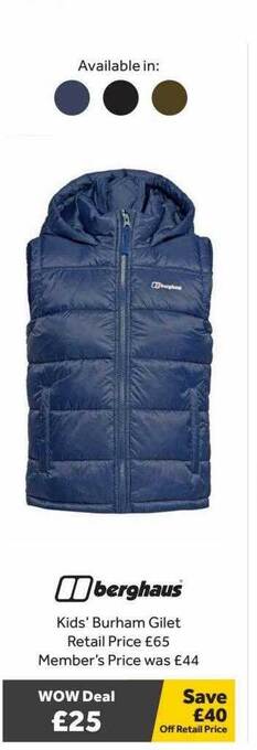 Berghaus kids' burham jacket offer at 